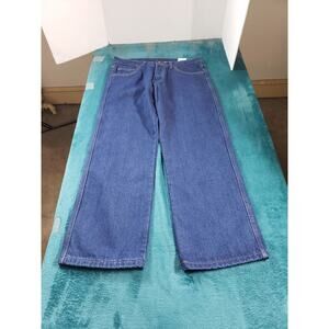 Smiths Jeans Size 34x30 Mens Blue Cotton Flannel Lined Denim Straight Work NWT